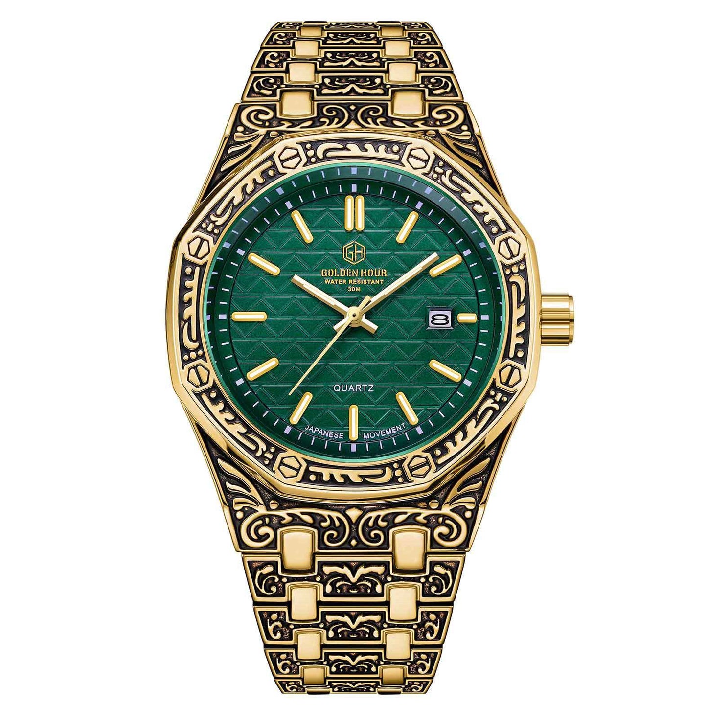 Spiral Crown Round Mechanical Men's Black Casual Watch - Sophinity