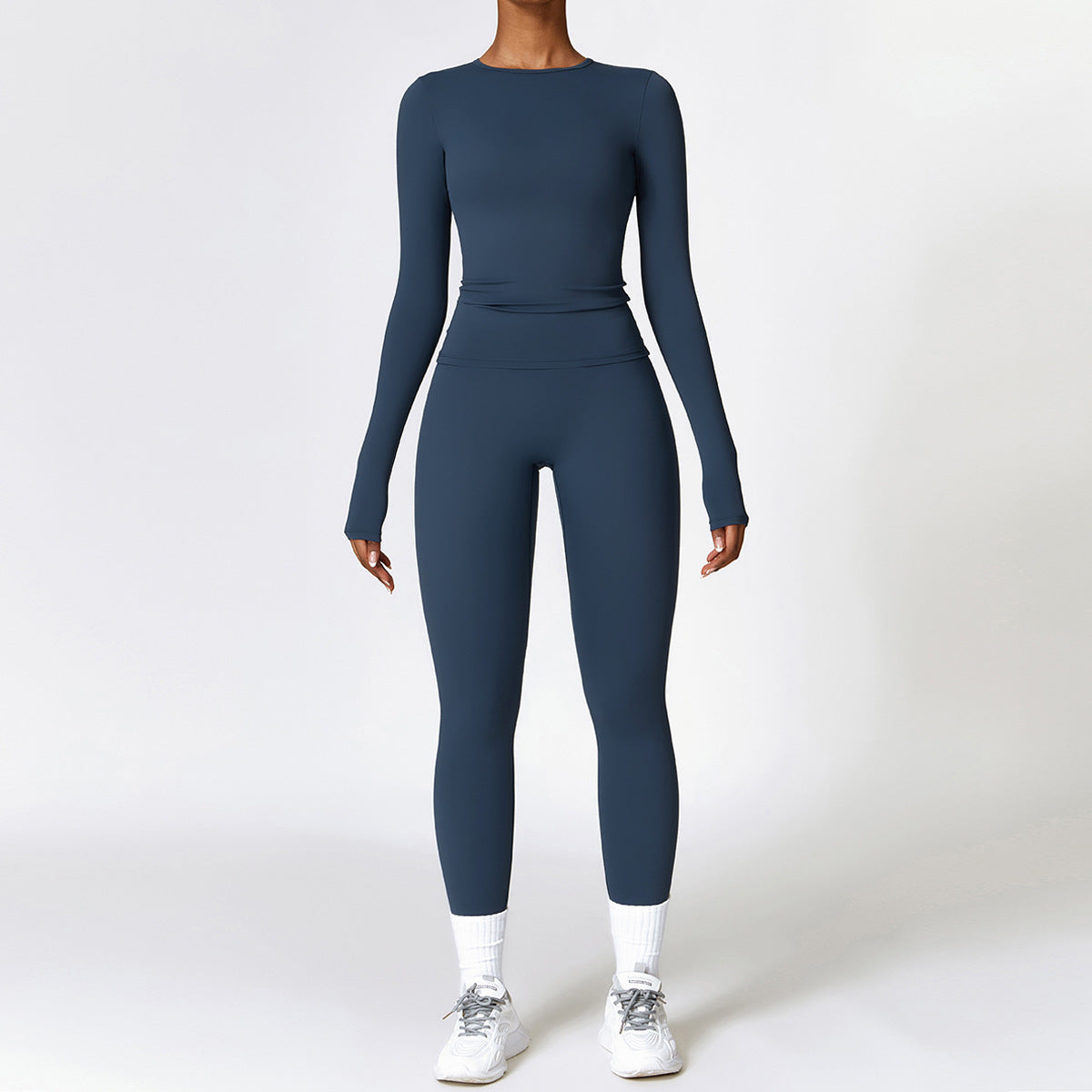 Tight-fitting Brushed Yoga Suit Quick-drying Fitness Clothes Fitness Long Sleeve Tracksuits Sports Suit Gym Top High Waist Leggings Women Sets Yoga Set - Sophinity