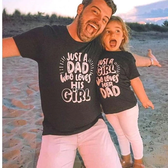 Just A Dad Who Loves His Girl Parent - child T-shirt - Sophinity