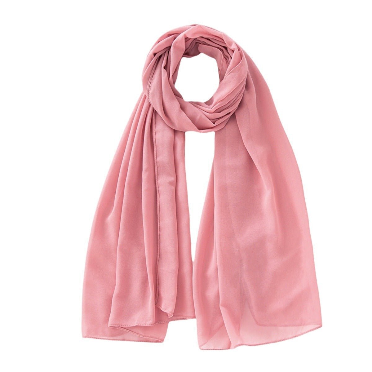 Women's Pure Color Pearl Chiffon Bubble Scarf Gauze Scarf - Sophinity