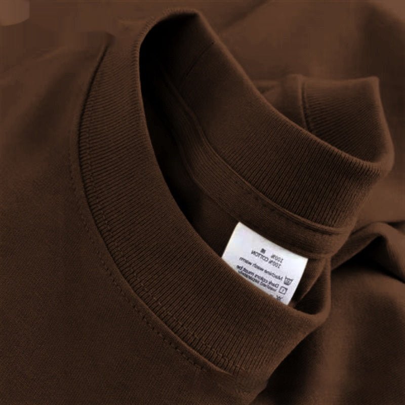 High Quality Cotton Heavy Loose Bottoming Shirt Casual Basic T-shirt Pure Cotton Retro Solid Color Round Neck Men's Short Sleeve - Sophinity