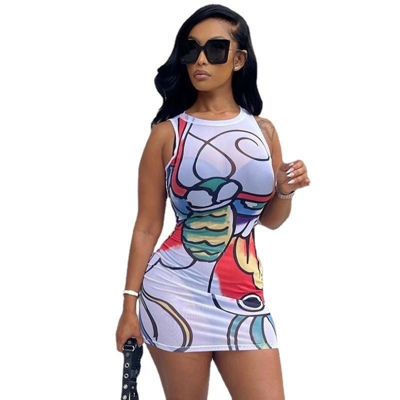 Women's Digital Printing Sheath Dress - Sophinity