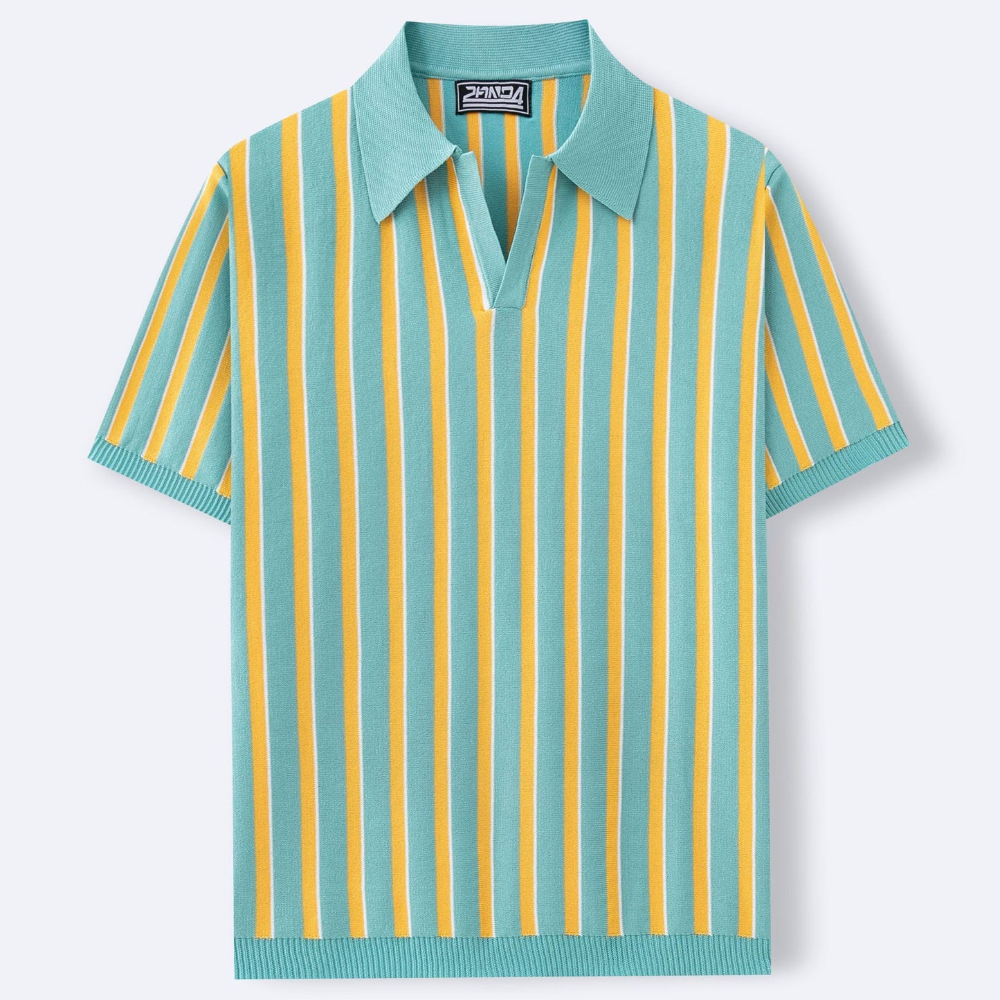 High Quality Summer Lapels Temperament Striped Knitted Polo Shirt - Sophinity