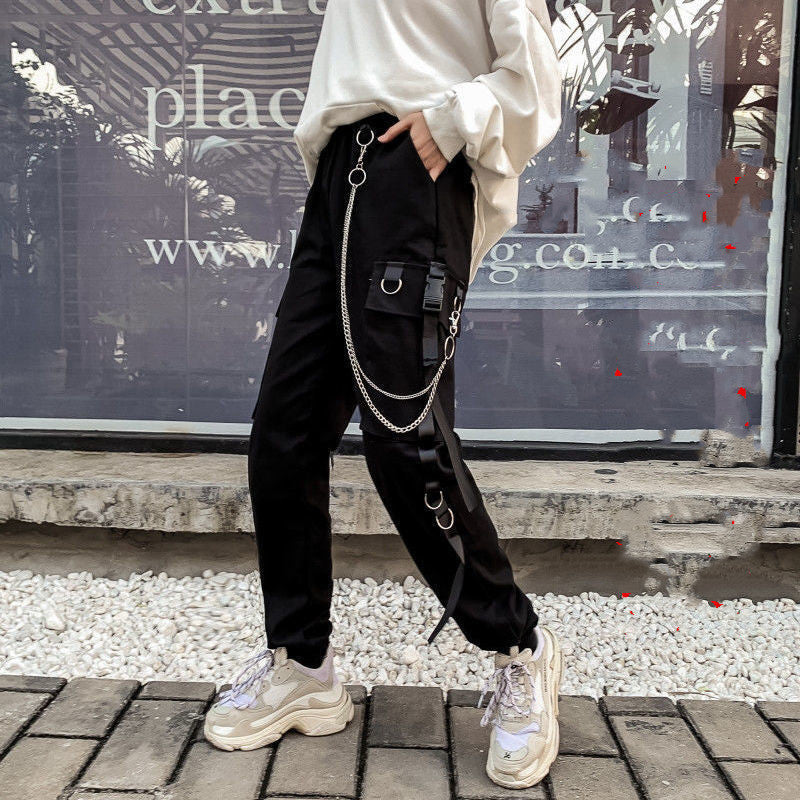 Women Cargo Pants Harem Pants Fashion Punk Pockets Jogger - Sophinity