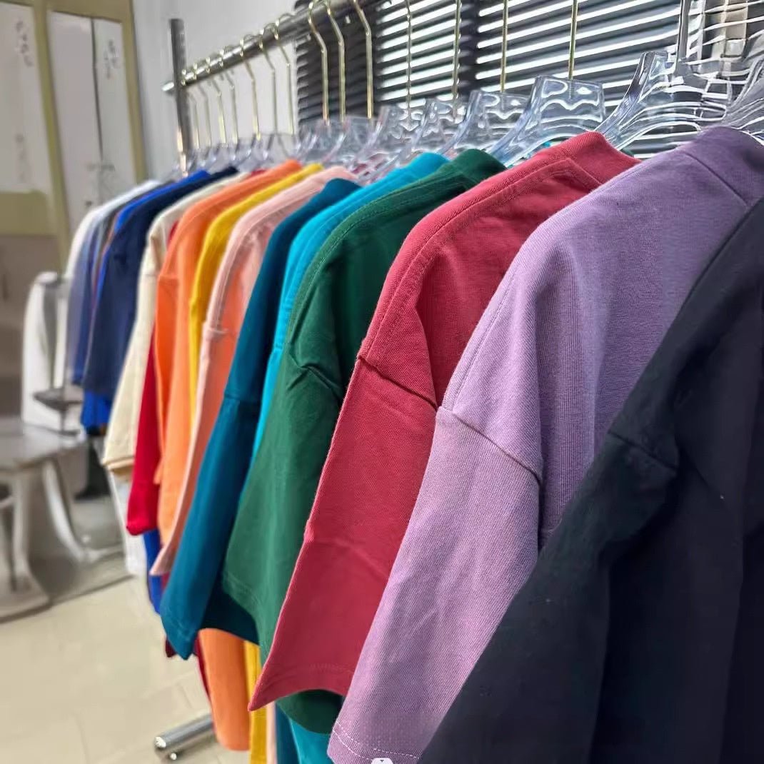 High Quality Cotton Heavy Loose Bottoming Shirt Casual Basic T-shirt Pure Cotton Retro Solid Color Round Neck Men's Short Sleeve - Sophinity