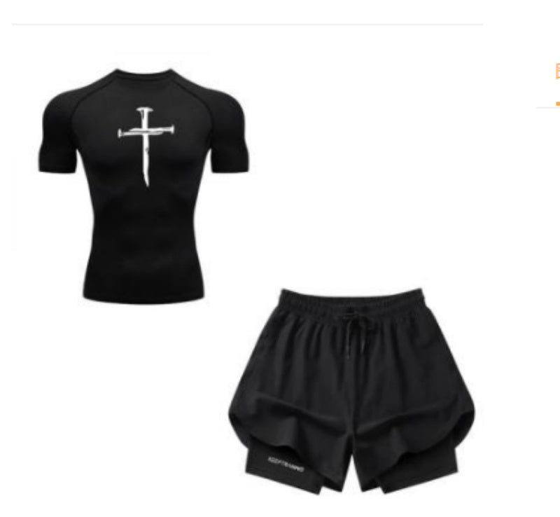 Men's Marathon Track And Field Lining Fake Two Pieces Training Quick - drying Shorts - Sophinity