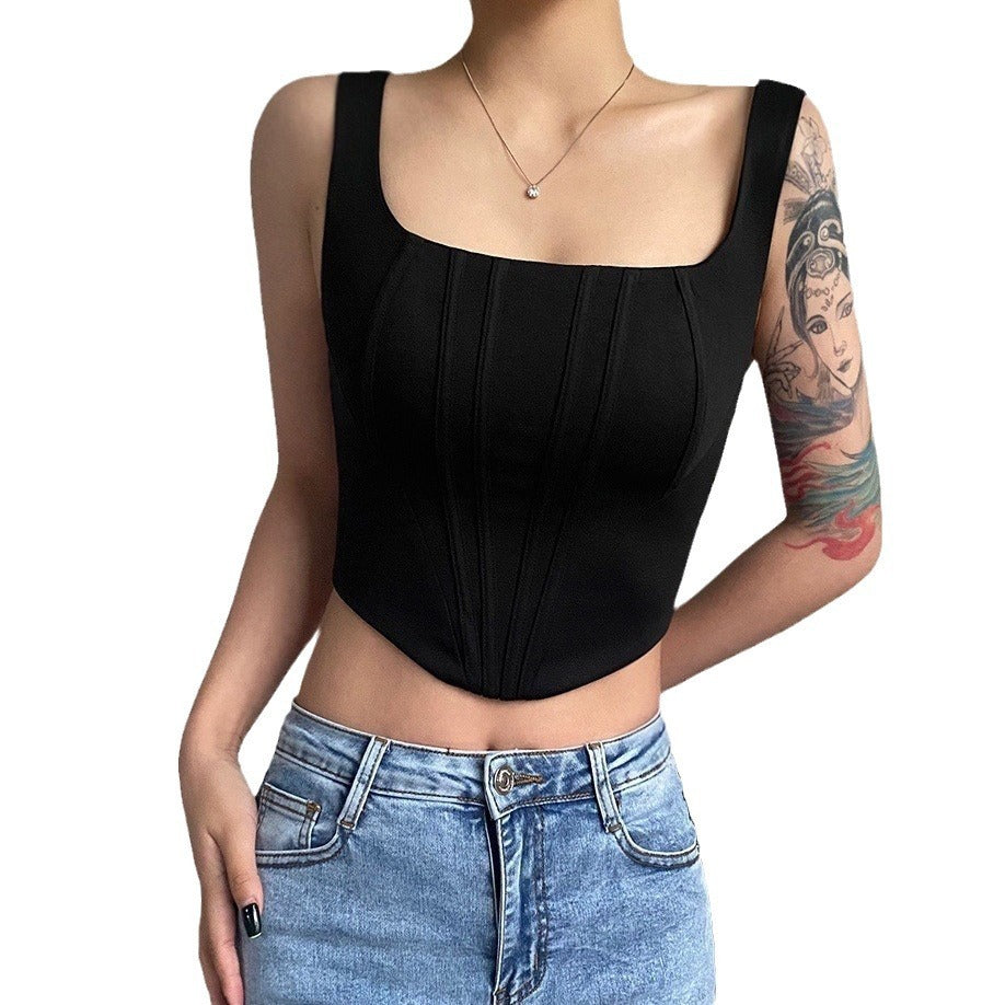 Women's Fishbone Layering Top Slim Fit Short - Sophinity