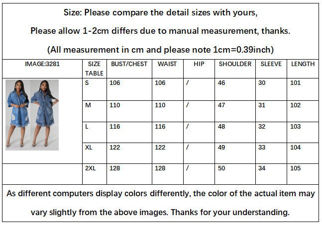 Women's Fashion Denim Long Dress - Sophinity
