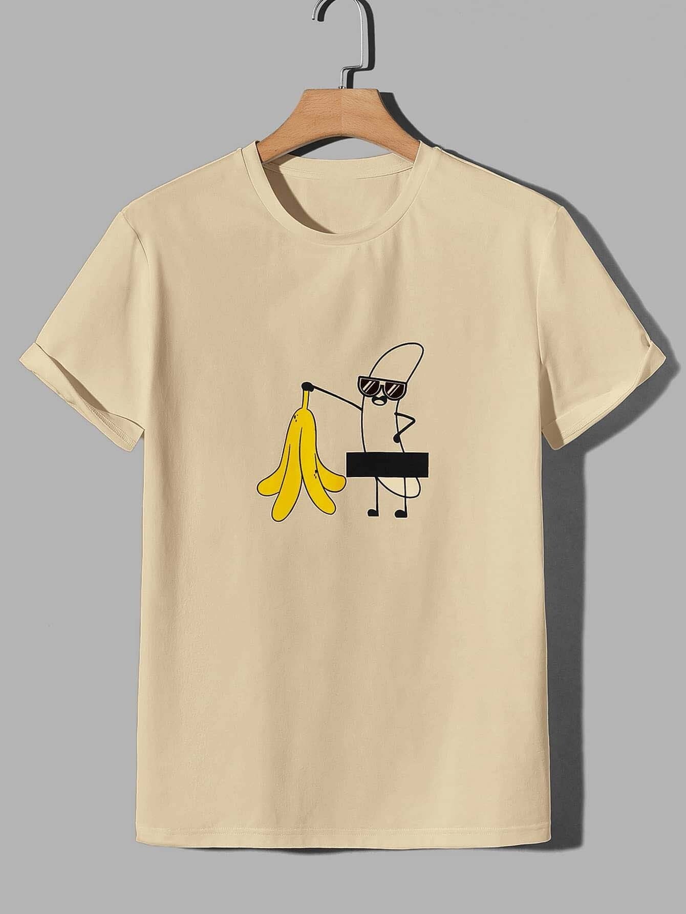 Men's Round Neck Loose Printed Bottoming Shirt T-shirt - Sophinity
