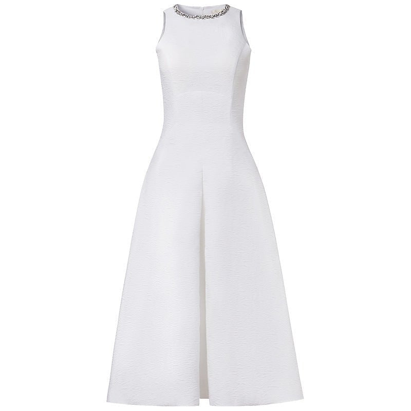 Women's White Temperament Goddess Long Dress Dress - Sophinity