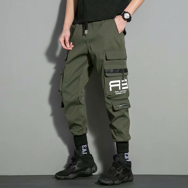 Men's Ankle - tied I Loose Function Multi - pocket Cargo Pants - Sophinity