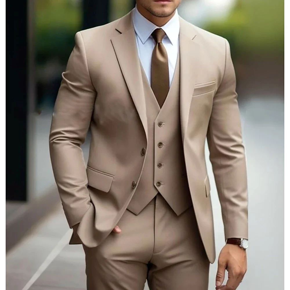 Business Casual Men's Three-piece Suit For Bridegroom Men's Wedding - Sophinity