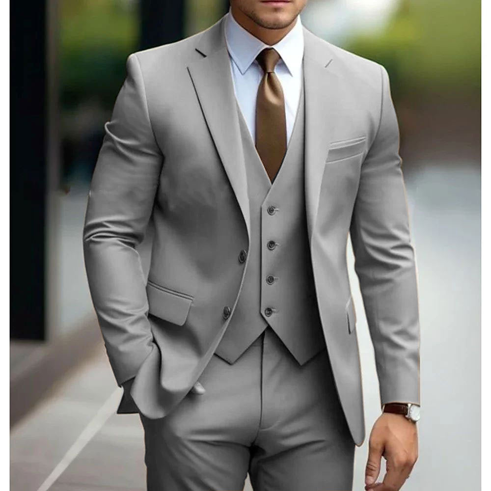 Business Casual Men's Three-piece Suit For Bridegroom Men's Wedding - Sophinity