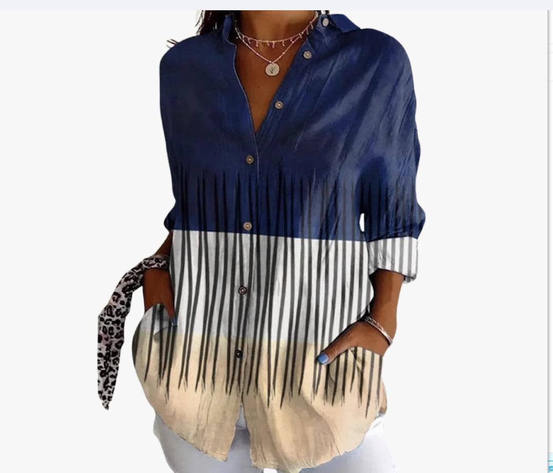 Printed Autumn Leisure Loose Shirt Women's Top - Sophinity