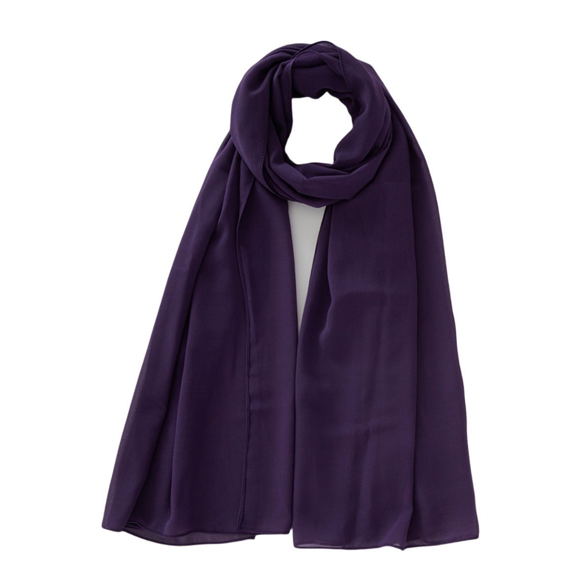 Women's Pure Color Pearl Chiffon Bubble Scarf Gauze Scarf - Sophinity