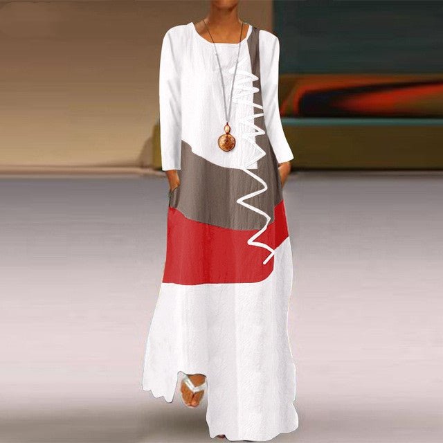 Vintage Maxi Dress Women's Summer Sundress Casual Sleeveless - Sophinity