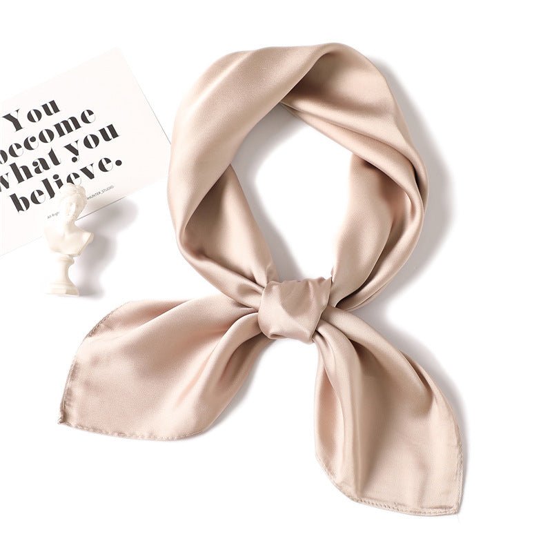 Simple Solid Color Silk - like Hair - tied Scarf - Sophinity