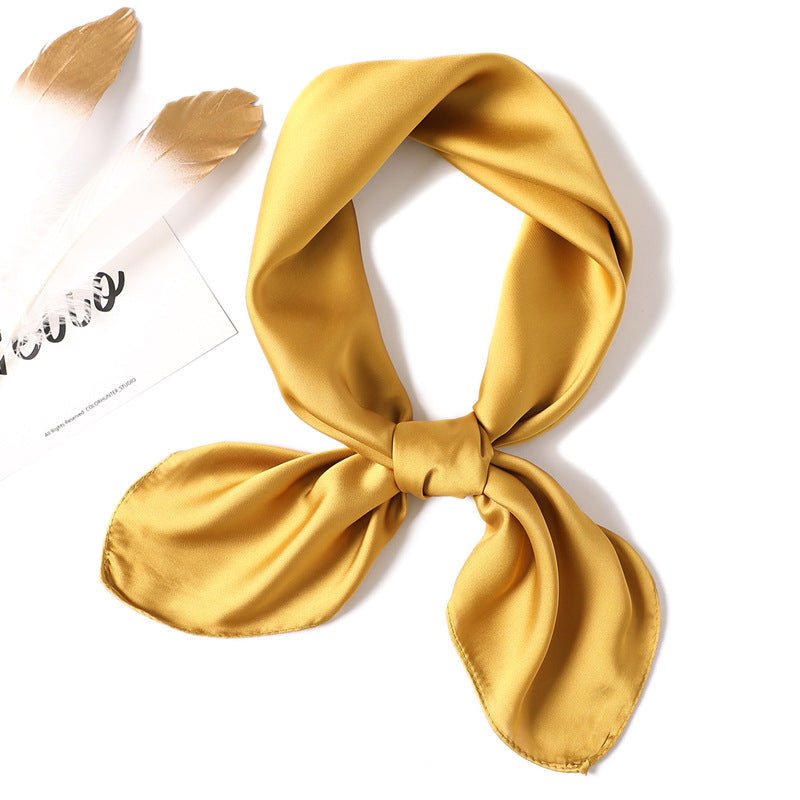 Simple Solid Color Silk - like Hair - tied Scarf - Sophinity