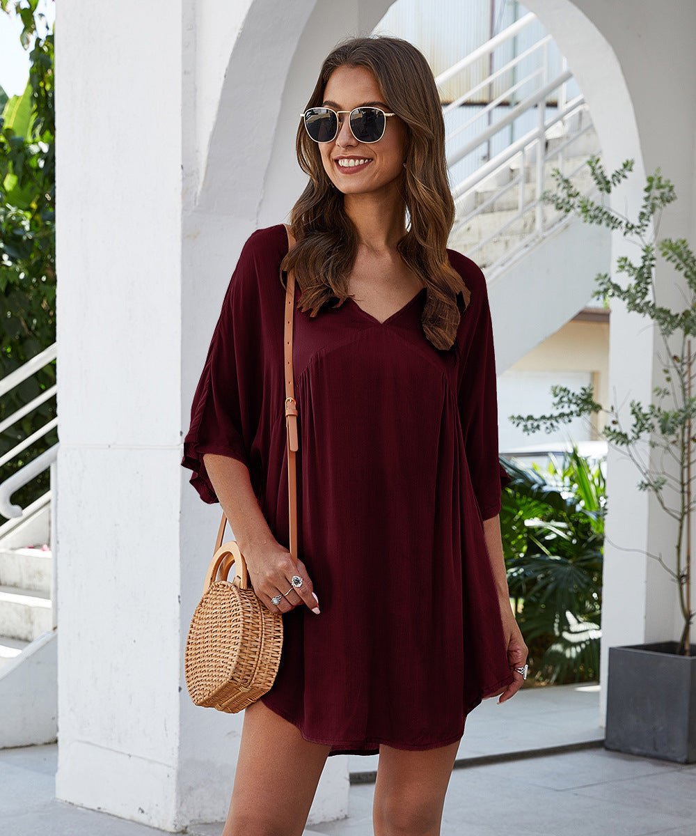 Casual V - neck dress - Sophinity