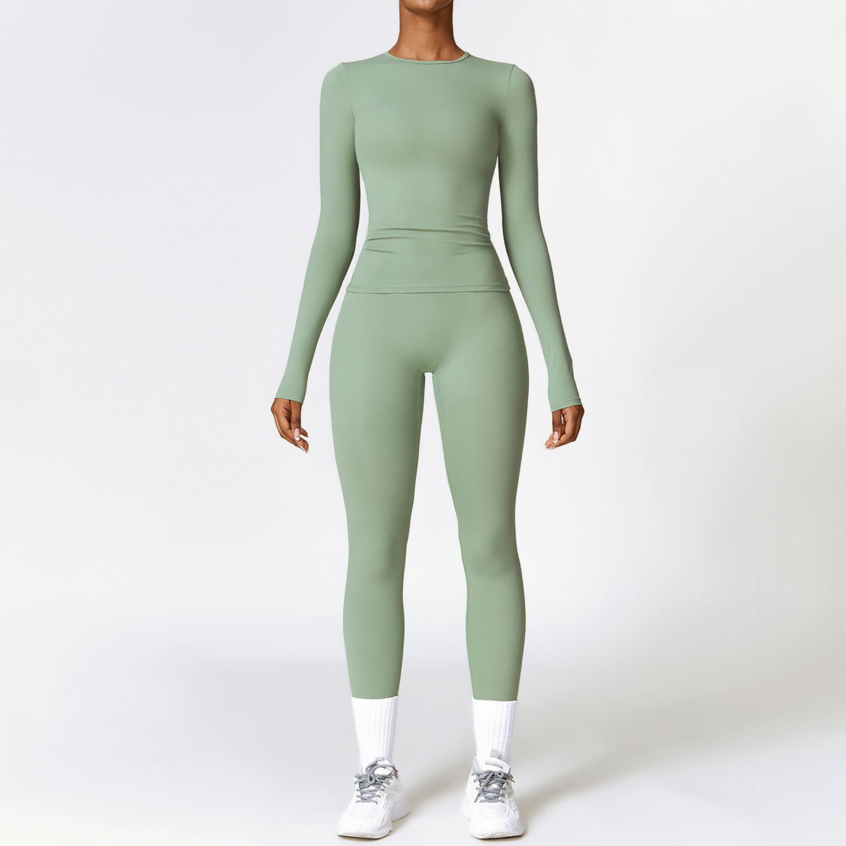 Tight-fitting Brushed Yoga Suit Quick-drying Fitness Clothes Fitness Long Sleeve Tracksuits Sports Suit Gym Top High Waist Leggings Women Sets Yoga Set - Sophinity