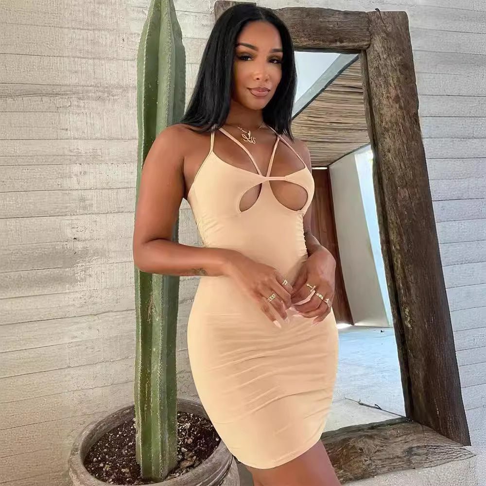 Slim Fit Waist - tight Hot Girl Hollow Dress - Sophinity