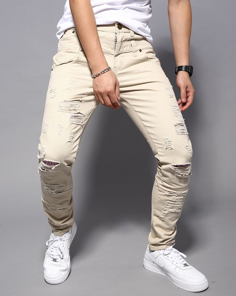 Casual Double Waist Ripped Casual Cargo Trousers - Sophinity