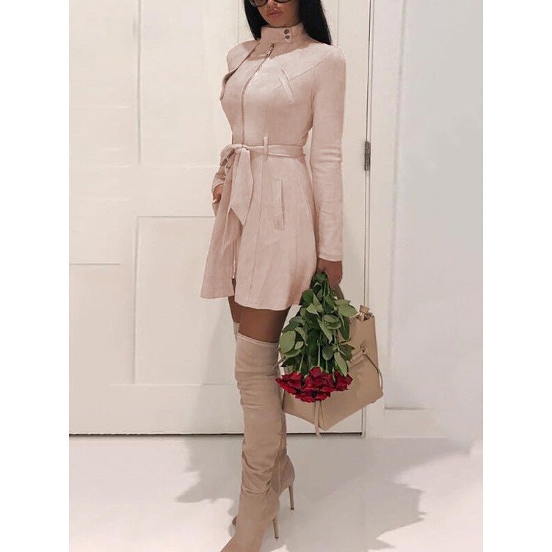 Deerskin velvet trench coat - Sophinity