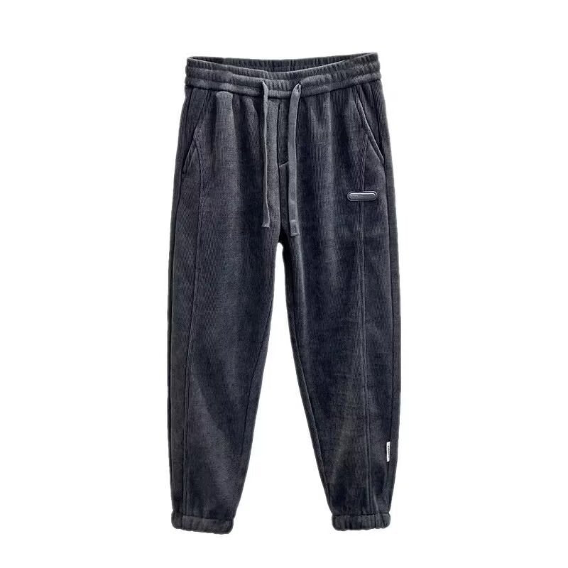 Men's Corduroy Casual Loose Straight Ankle - tied Trousers - Sophinity