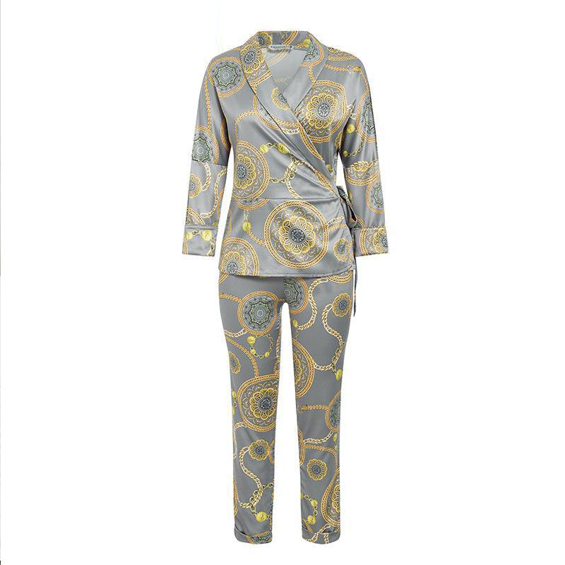 Printed lace suit two-piece suit women - Sophinity