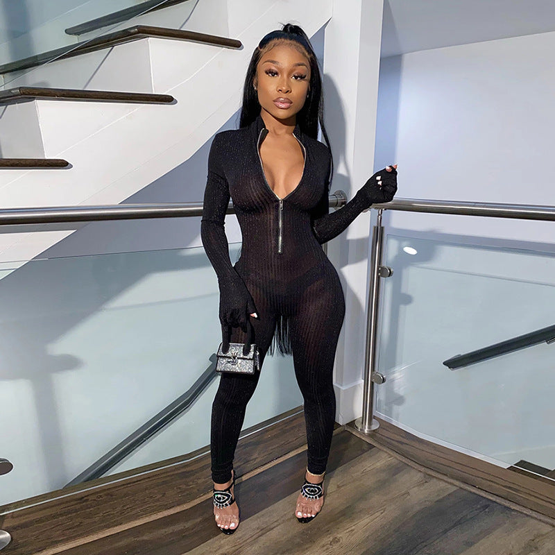 Sheer High Waist Jumpsuit - Sophinity