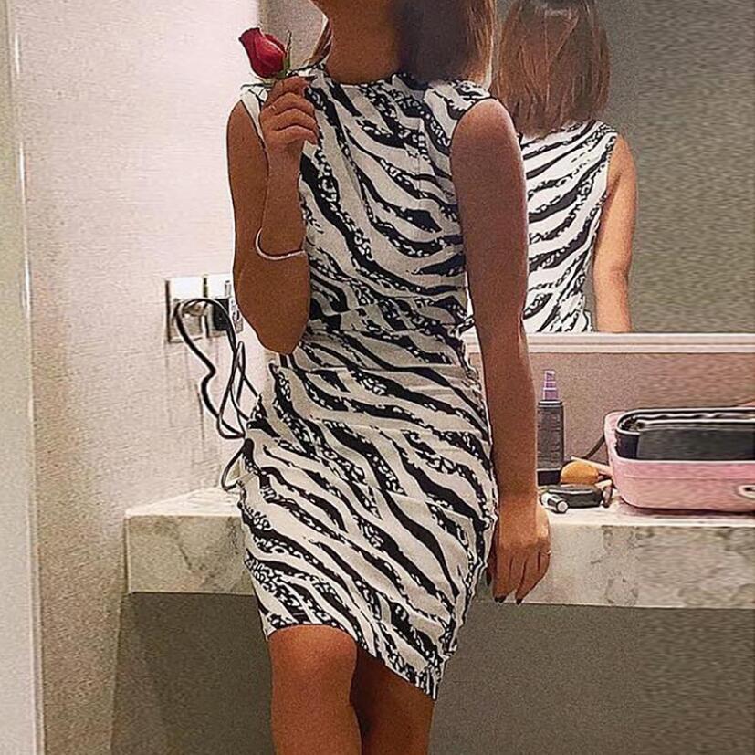 Sleeveless Zebra Print Dress - Sophinity