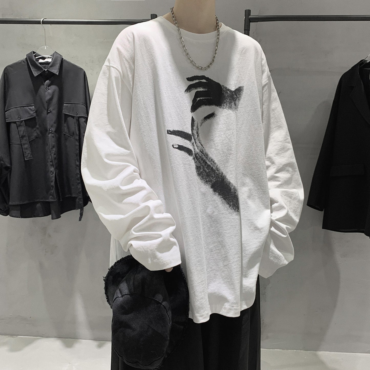 Loose Autumn Men's Bottoming Shirt Couple Outfit - Sophinity
