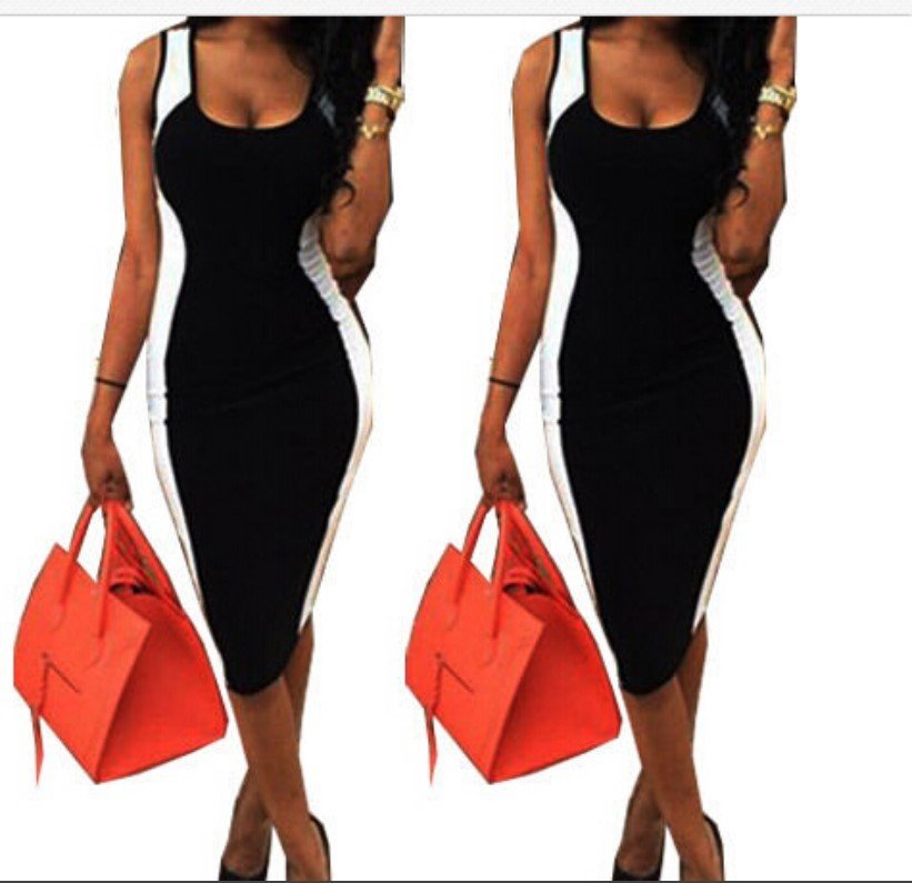 Black and white striped dress - Sophinity