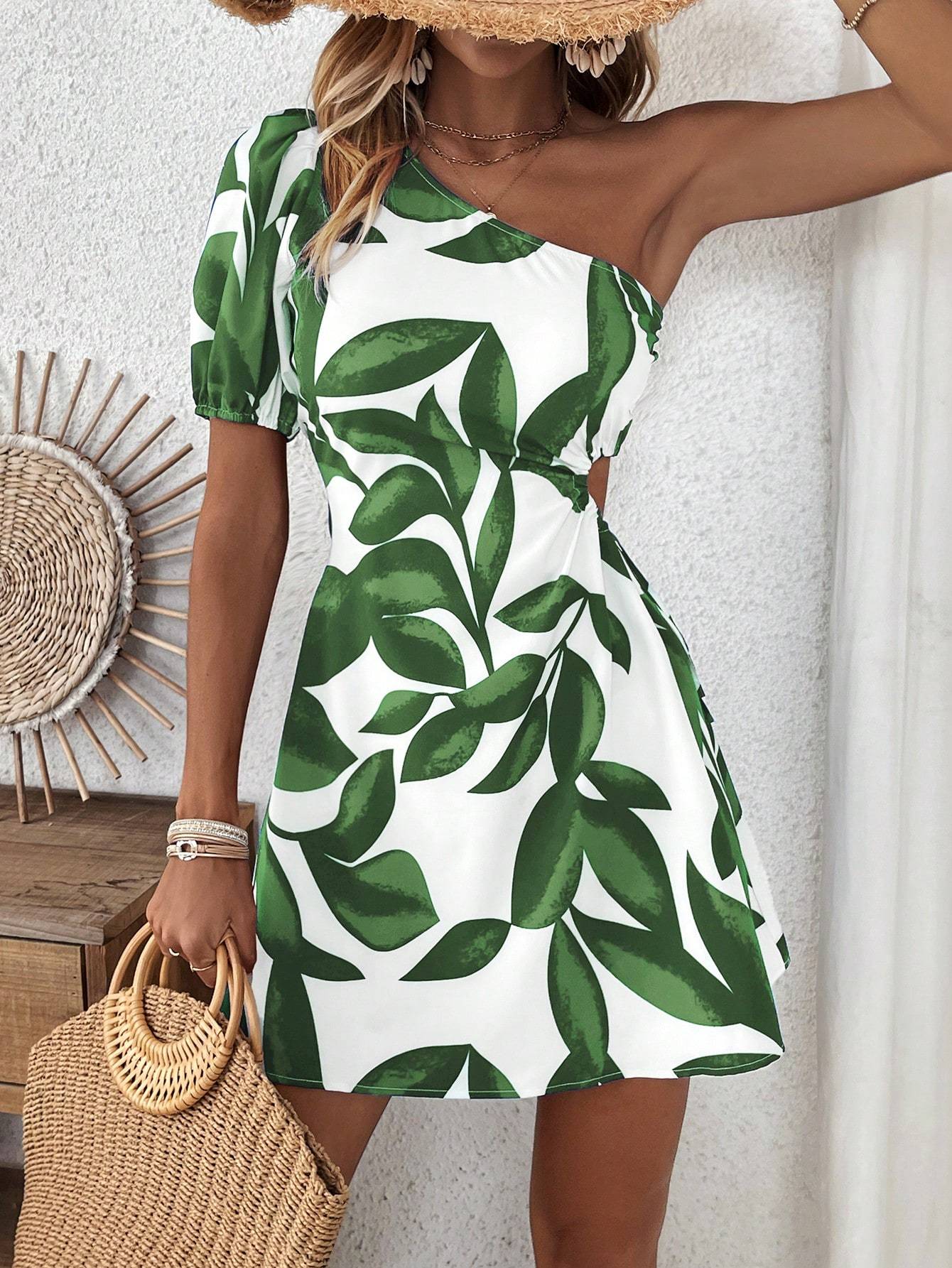 Puff Sleeve Dress For Summer Vacation For New Year Clothes Vacation Beach Outfits Women - Sophinity