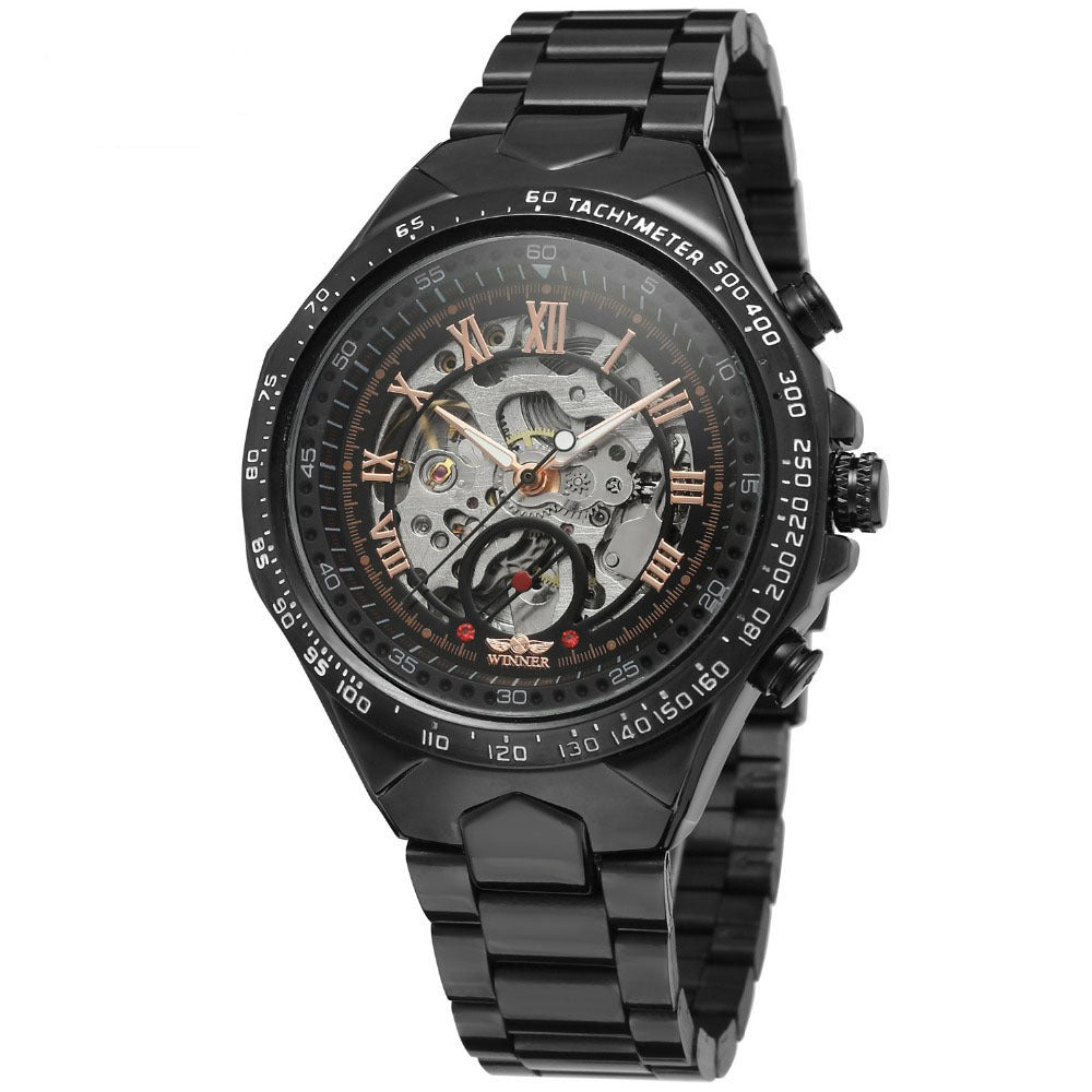 Personalized All - steel Hollow Automatic Mechanical Watch Fashion Watch For Men - Sophinity
