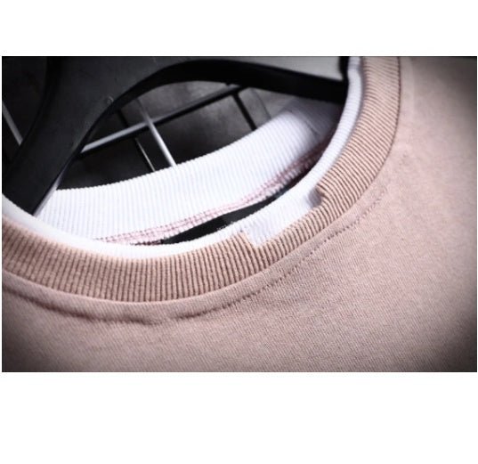 Notched Loose Fake Two - Piece Round Neck Top - Sophinity