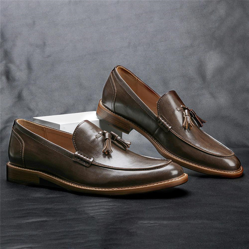 Men Casual Shoes Leather Loafers Business Dress Formal Shoes - Sophinity