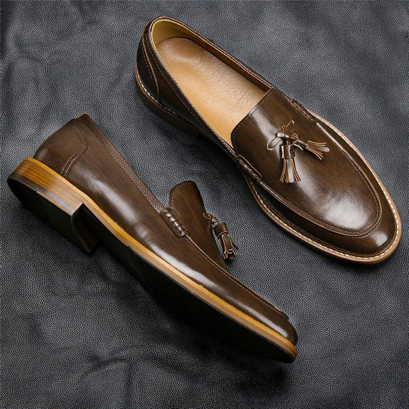 Men Casual Shoes Leather Loafers Business Dress Formal Shoes - Sophinity