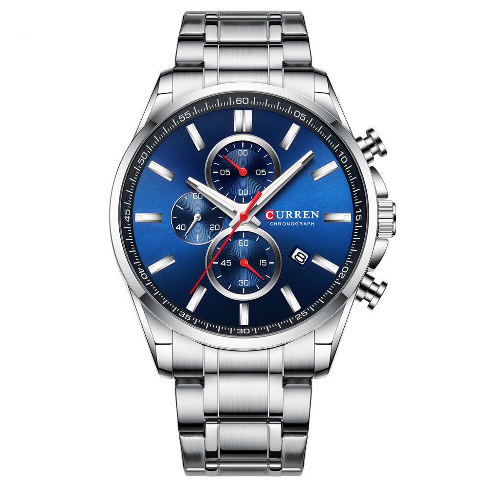 Men'S Watch Waterproof Quartz Watch Six - Hand Watch Calendar Watch Steel Band Men'S Watch - Sophinity