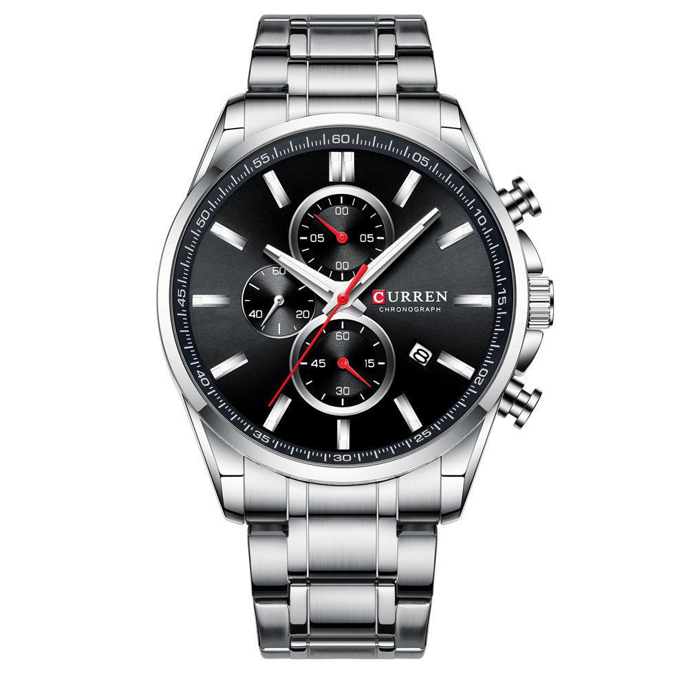 Men'S Watch Waterproof Quartz Watch Six - Hand Watch Calendar Watch Steel Band Men'S Watch - Sophinity