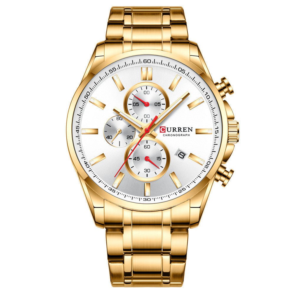 Men'S Watch Waterproof Quartz Watch Six - Hand Watch Calendar Watch Steel Band Men'S Watch - Sophinity