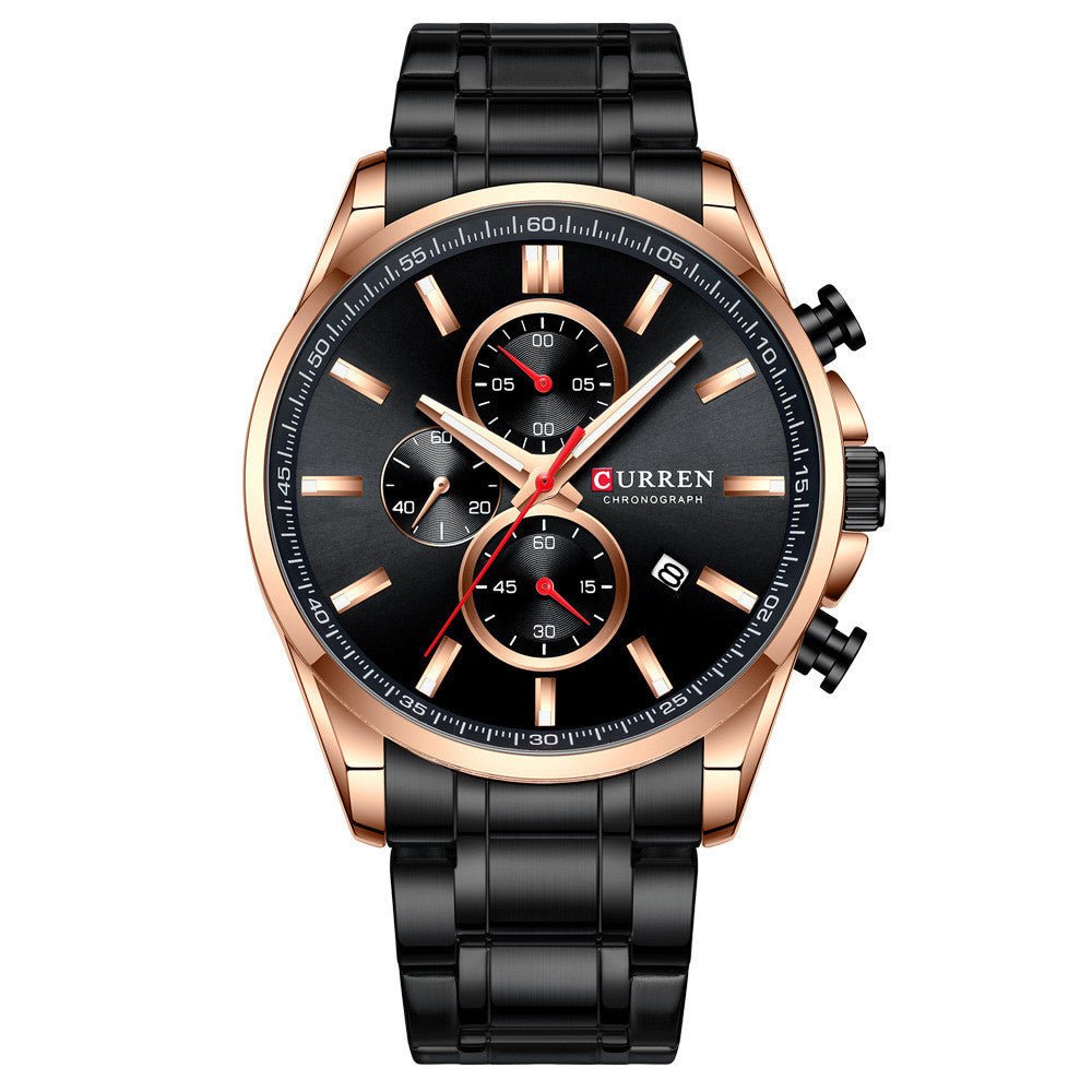 Men'S Watch Waterproof Quartz Watch Six - Hand Watch Calendar Watch Steel Band Men'S Watch - Sophinity