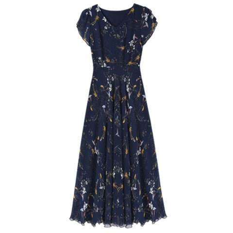 Taobao Special Edition Merchandise Floral Long Skirt, Plus Size Women's Dress, Slim And Fat Mm, Boutique Printed Chiffon Dress, Age Reduction - Sophinity