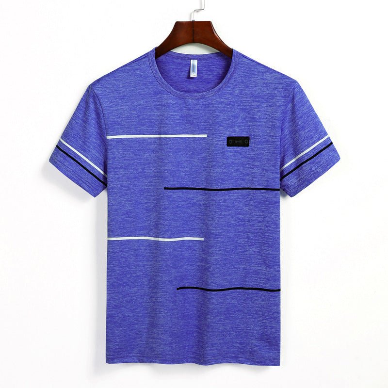 Round Neck Striped Fashion Men's Short Sleeves - Sophinity
