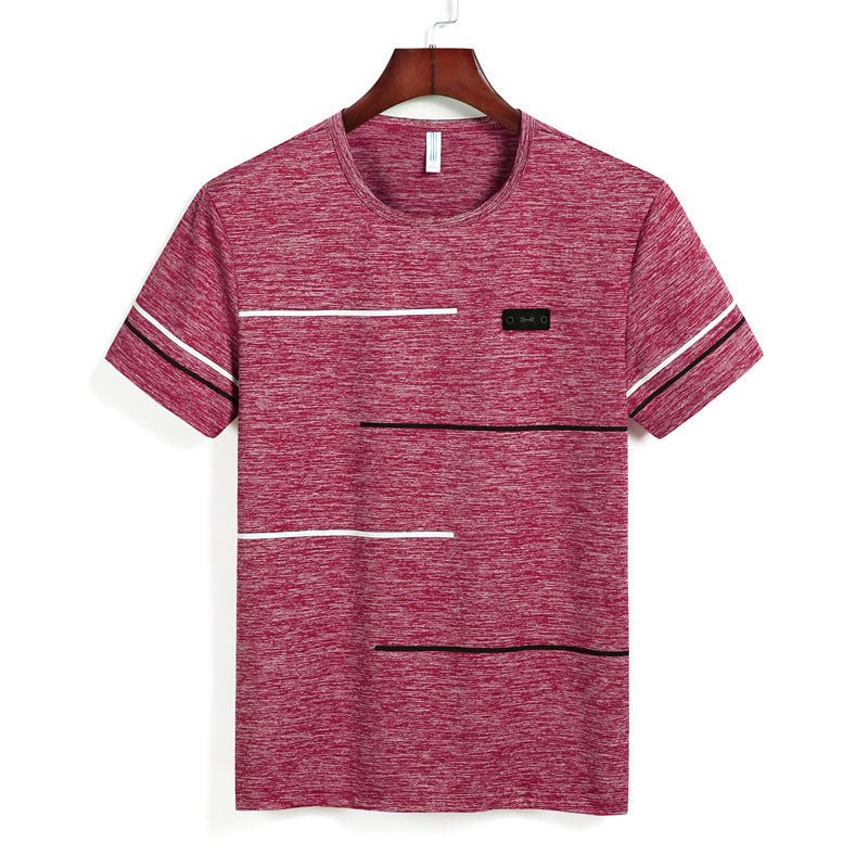 Round Neck Striped Fashion Men's Short Sleeves - Sophinity
