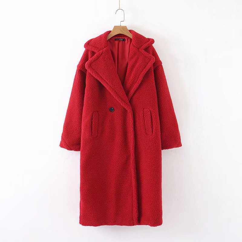 Street style lamb wool coat
