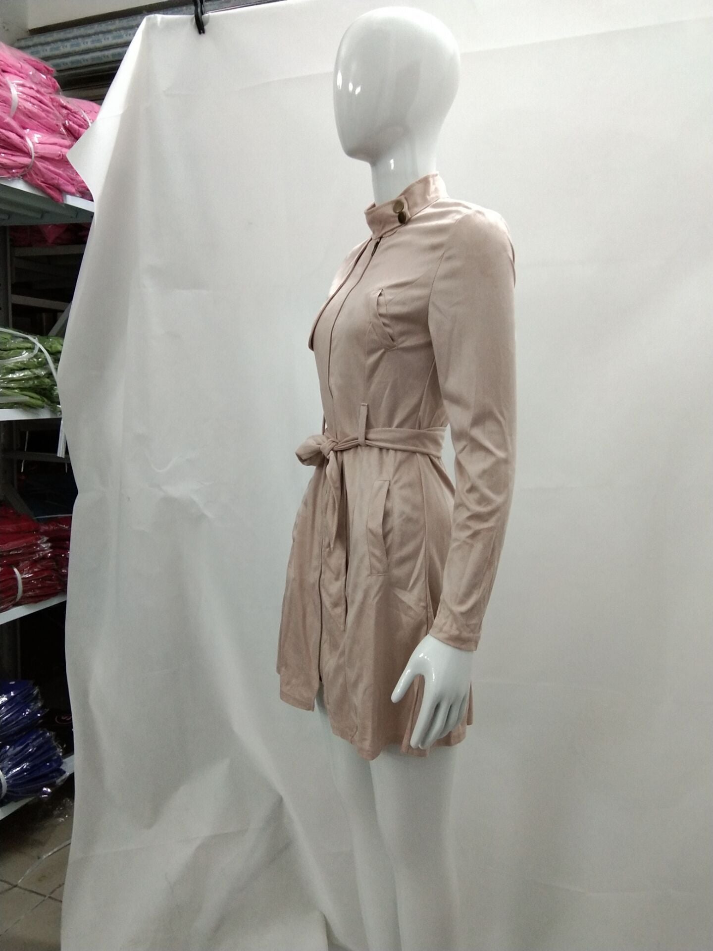 Deerskin velvet trench coat - Sophinity