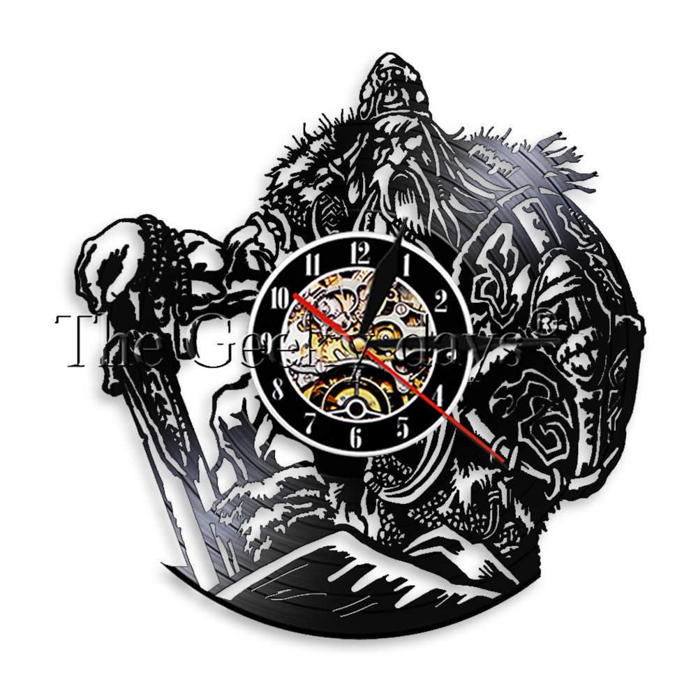 Ancient Text Charm Warrior Vinyl Record Clock Wall Clock - Sophinity