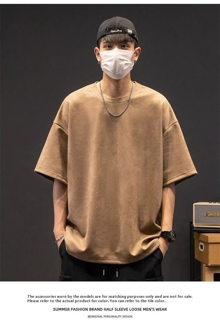 Men's Simple Solid Color Casual Short Sleeved Shirt - Sophinity