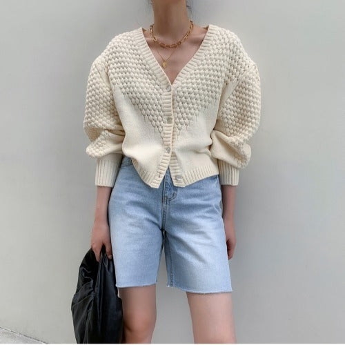 All-match twist knit jacket - Sophinity